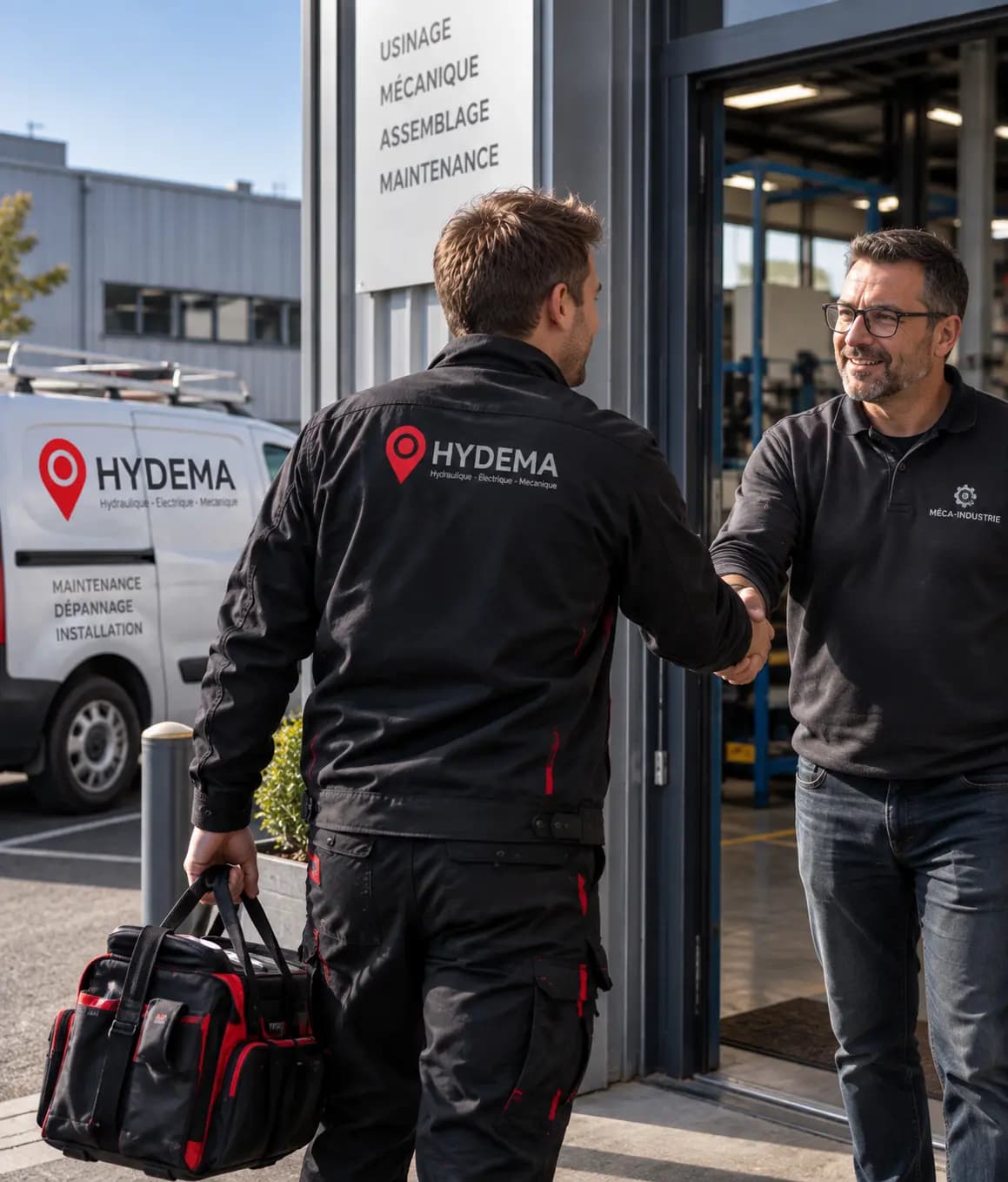 Technicien HYDEMA en intervention de maintenance sur une installation industrielle